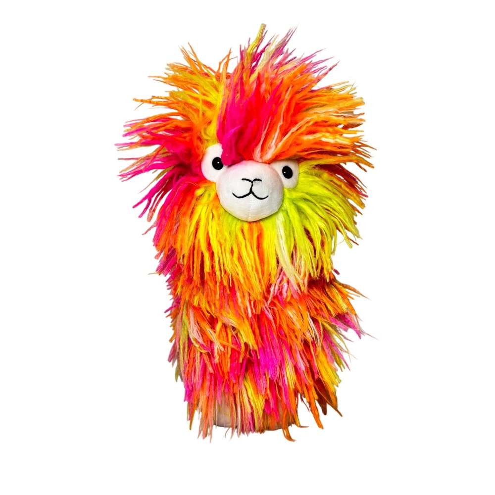 Jellycat London Llama Colorful Neon Shaggy Fur Plush RARE TieDye Psychadelic 70s